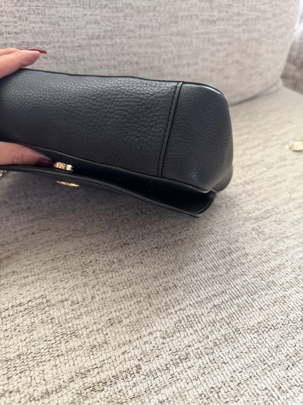 Tory Burch Black Leather Crossbody with Gold Hardware